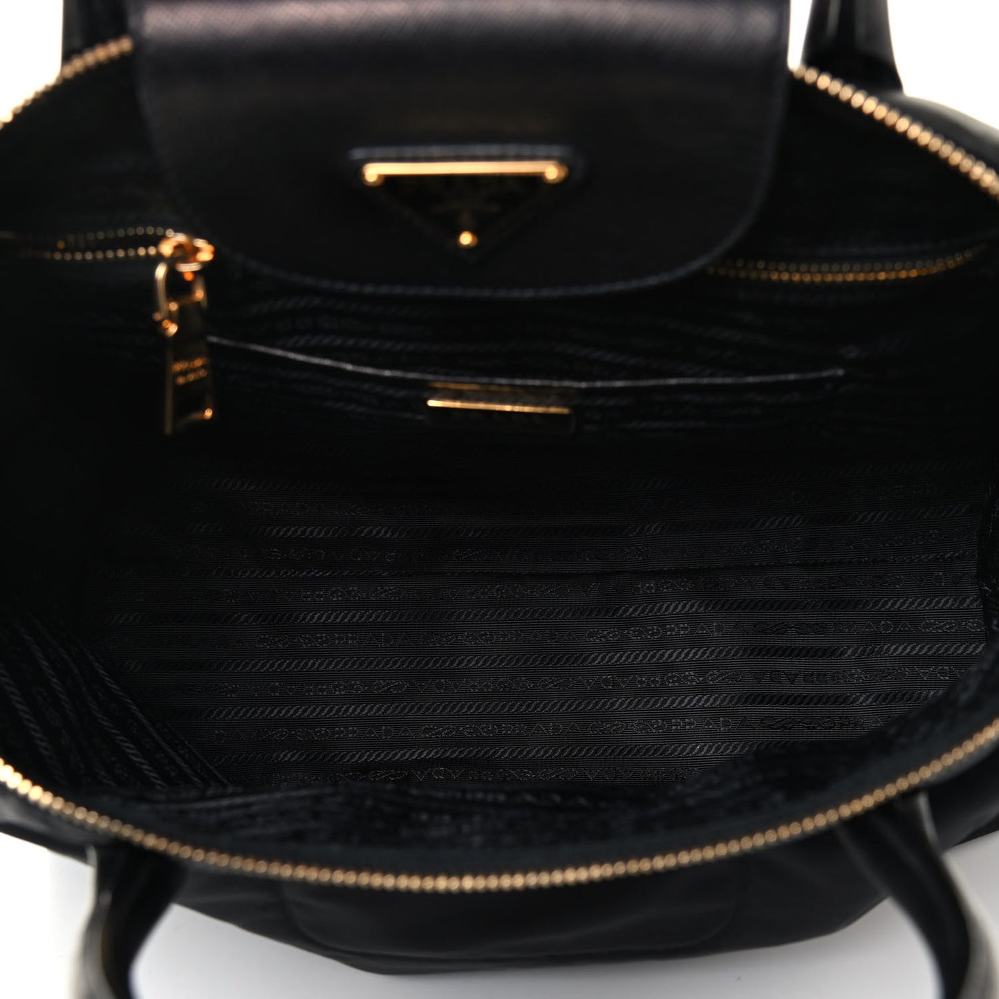 Tessuto Nylon Saffiano Tote Black