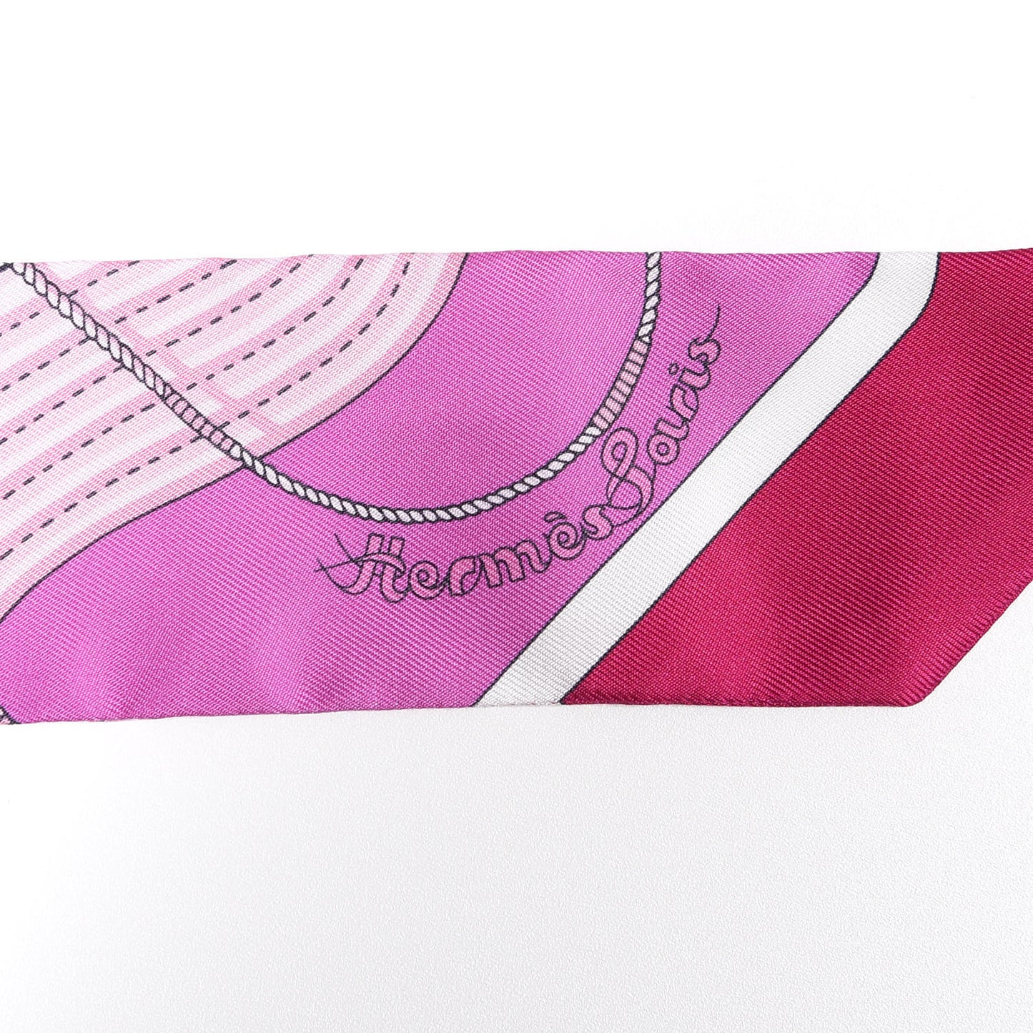 Silk Clic Clac Modern Cannage Twilly Fuchsia Rouge Rose