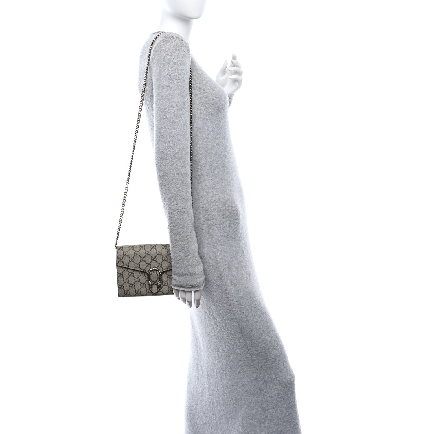 Gucci GG Supreme Monogram Mini Dionysus Chain Wallet Beige Taupe 2 of 11