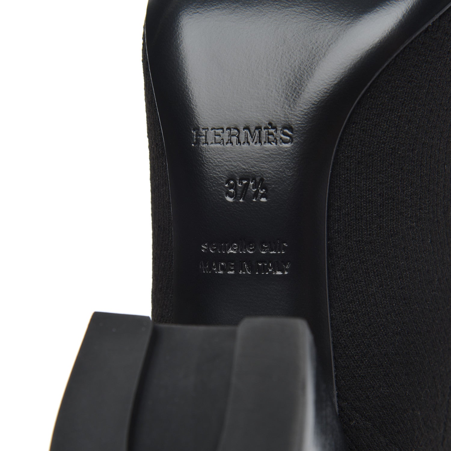 Hermes Knit Calfskin Volver Ankle Boots 37.5 Black 7 of 8