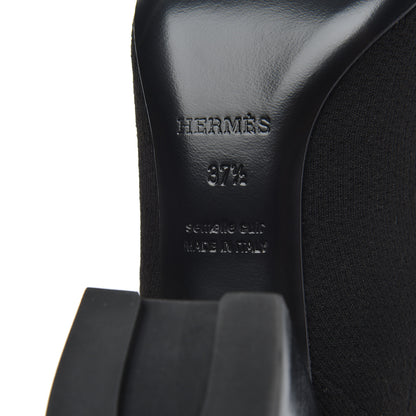 Hermes Knit Calfskin Volver Ankle Boots 37.5 Black 7 of 8