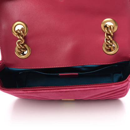 Gucci Velvet Matelasse Mini GG Marmont Shoulder Bag Light Raspberry Rose 6 of 11