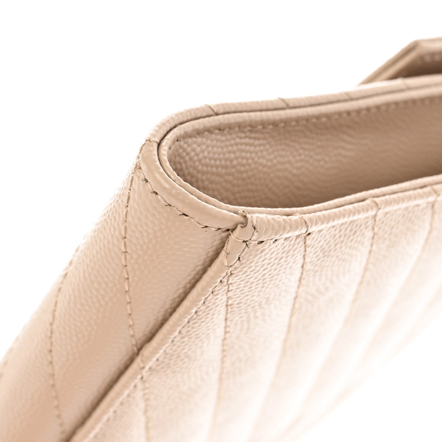 Grain De Poudre Matelasse Chevron Monogram Envelope Clutch Dark Beige