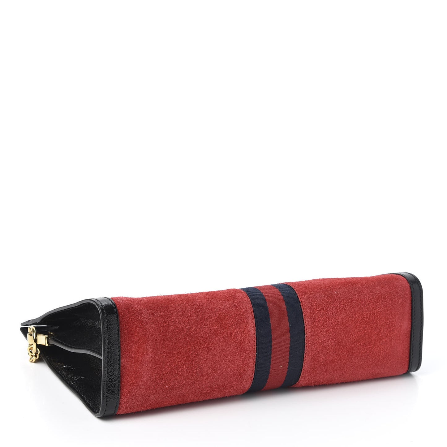 Suede Patent Web Medium Ophidia Chain Shoulder Bag Hibiscus Red Black