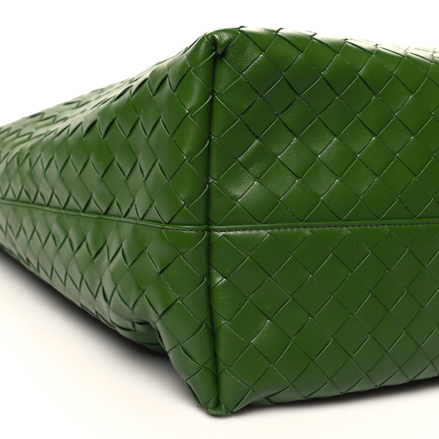 Calfskin Intrecciato Large North South Tote Bag Aloe