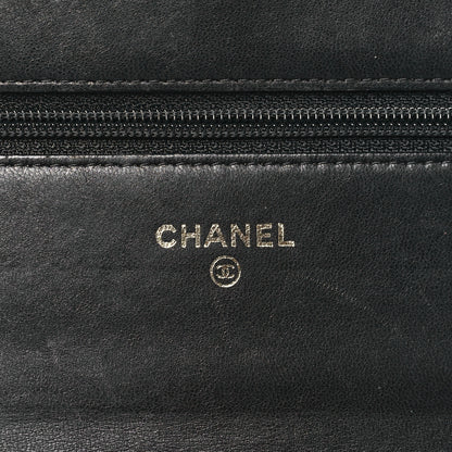 Chanel Lambskin Quilted Boy Wallet On Chain WOC Black 6 of 16