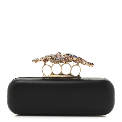 Alexander McQueen Nappa Crystal Knuckle Box Clutch Black 1 of 10