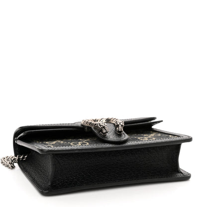 Gucci Jacquard Black Denim GG Monogram Super Mini Dionysus Shoulder Bag Black Ivory 4 of 9
