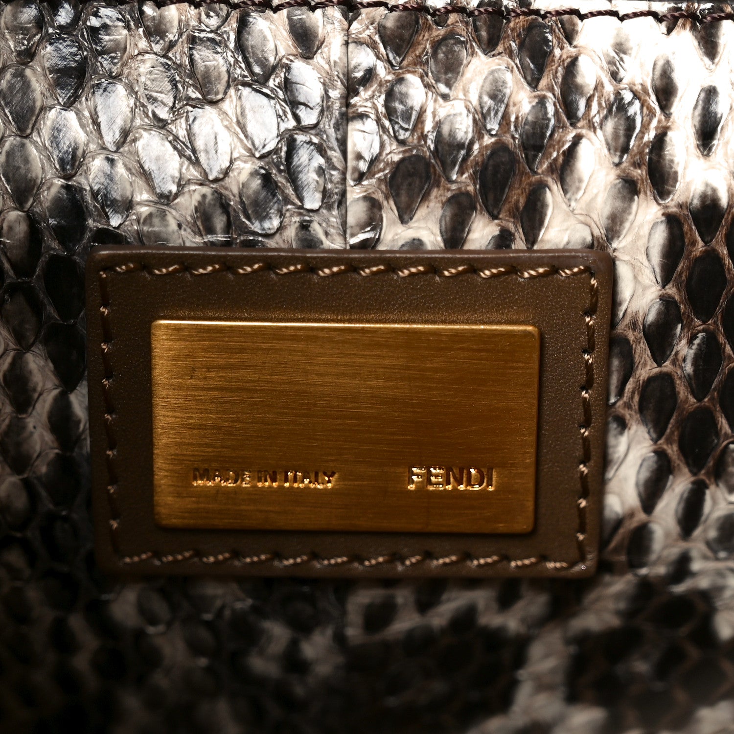 Fendi Vitello Morgan Snakeskin Medium Peekaboo Iconic Satchel Foresta 5 of 10