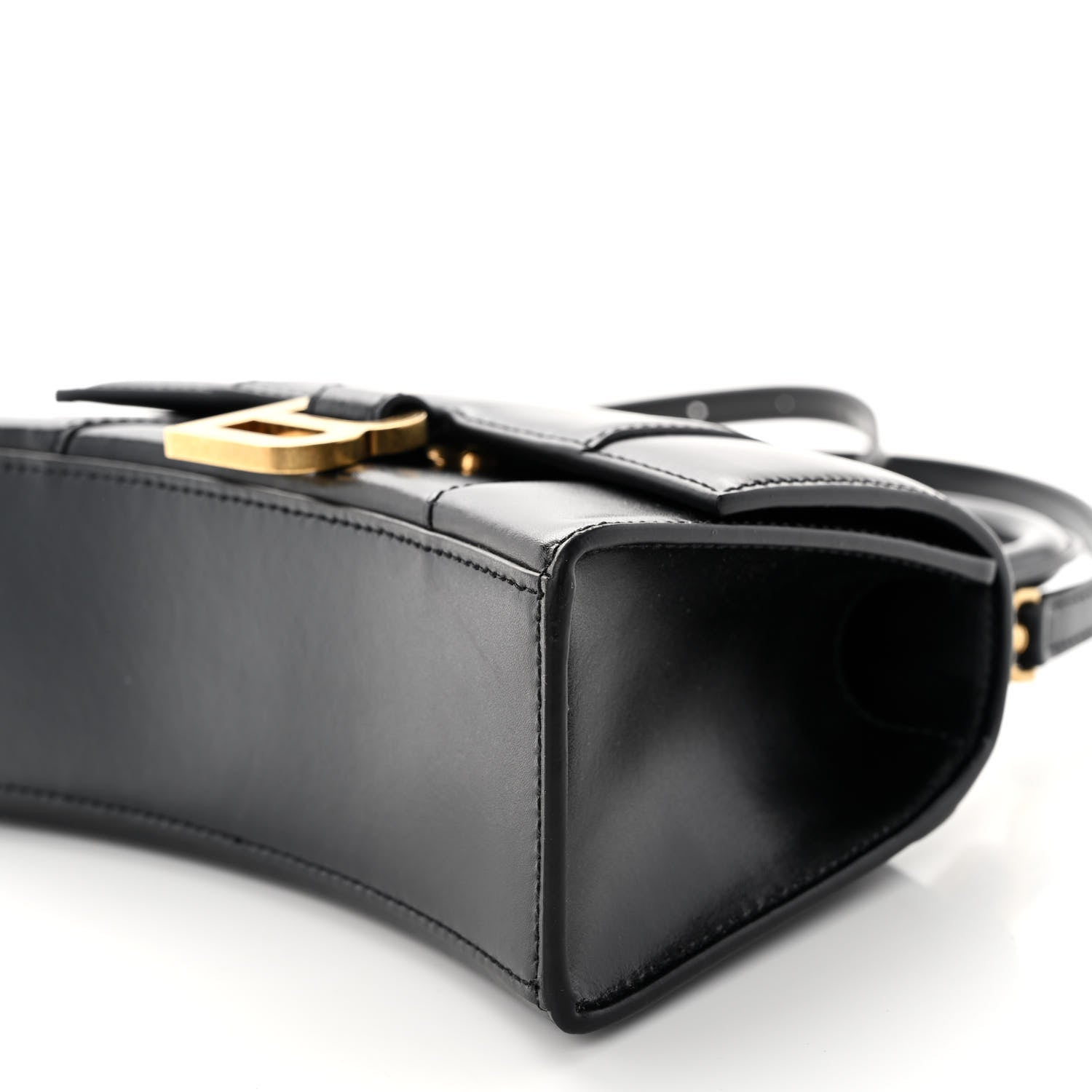 Balenciaga Shiny Box Calfskin Hourglass Top Handle Bag XS Black 9 of 9