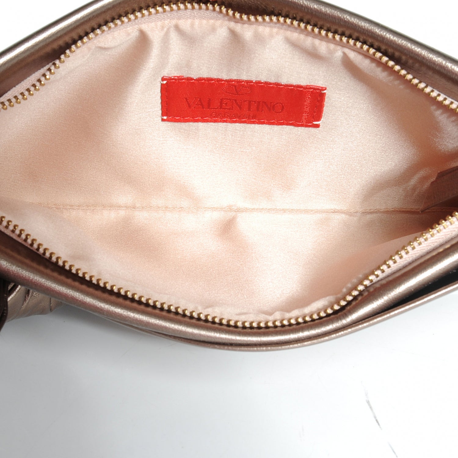 Valentino Garavani Metallic Nappa Bow Clutch Sasso 5 of 7