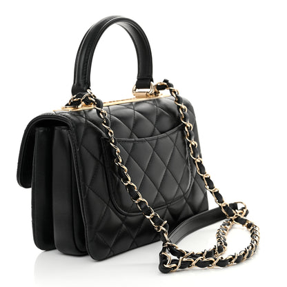 Chanel Lambskin Crystal Quilted Mini Trendy CC Dual Handle Flap Bag Black 3 of 10