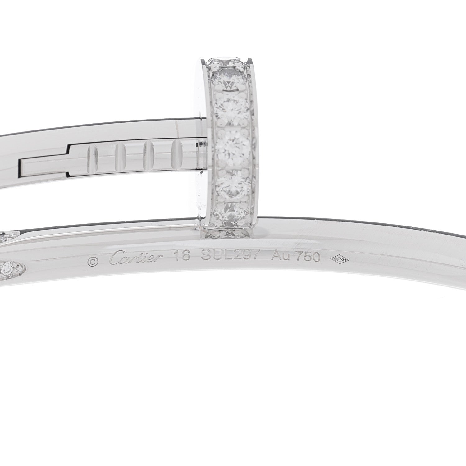 Cartier 18K White Gold Diamond Juste Un Clou Bracelet 16 3 of 4