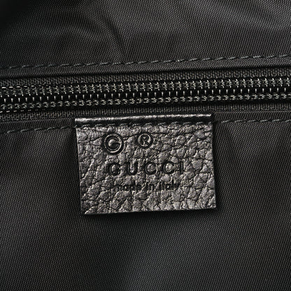 Gucci Nylon Monogram Double Buckle Flap Messenger Bag Black 6 of 9