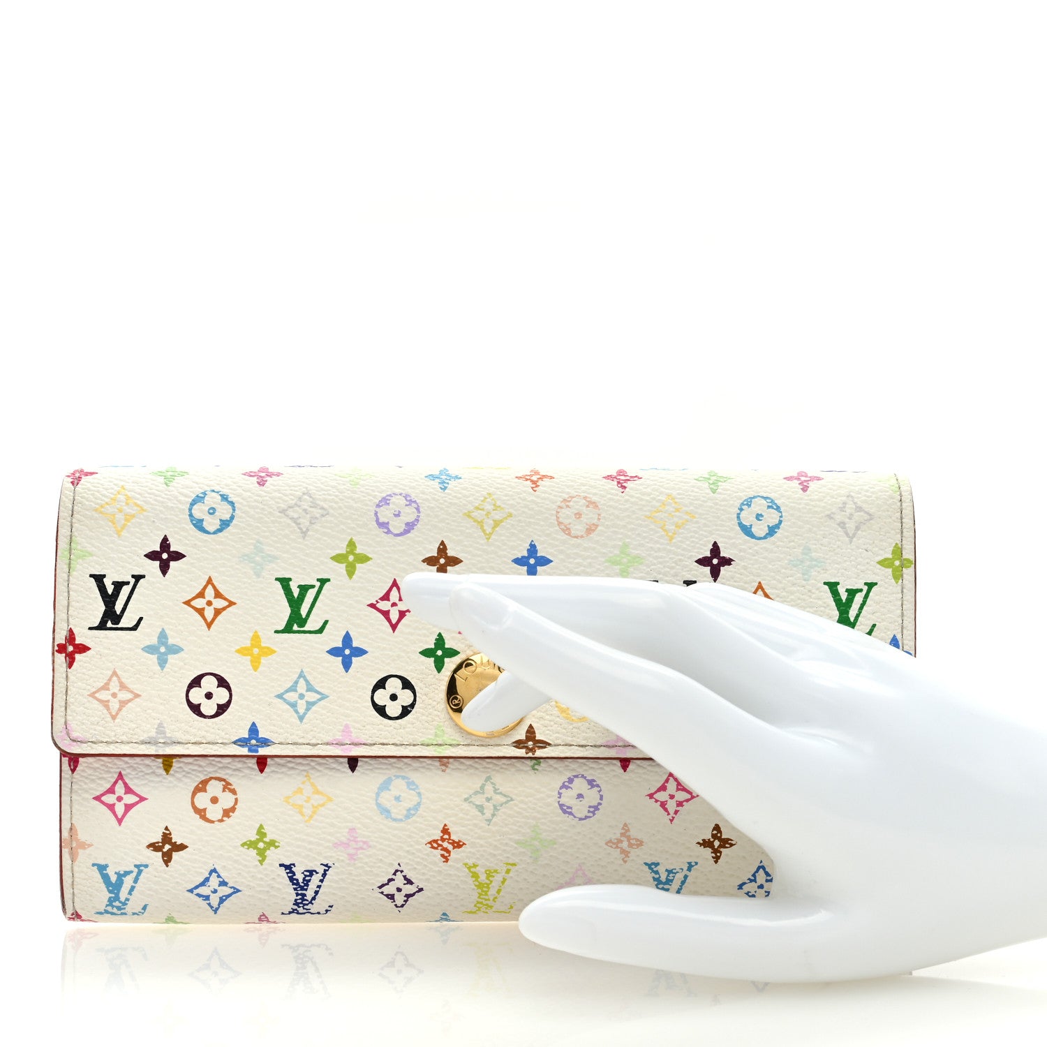 Louis Vuitton Monogram Multicolor Sarah Wallet White 2 of 11