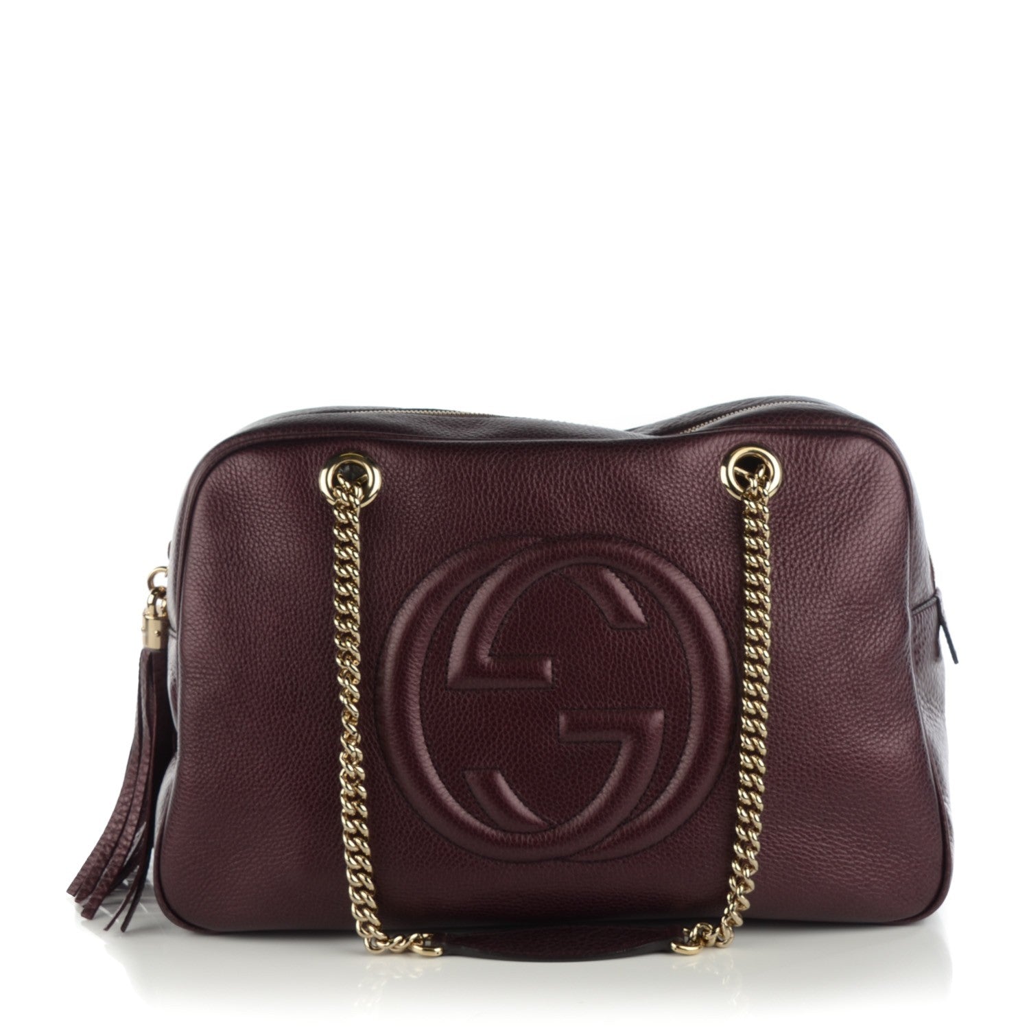 Gucci Metallic Cellarius Calfskin Medium Soho Bowler Classic Burgundy 1 of 7