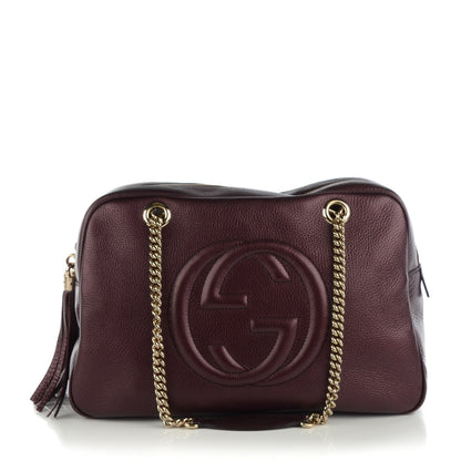 Gucci Metallic Cellarius Calfskin Medium Soho Bowler Classic Burgundy 1 of 7