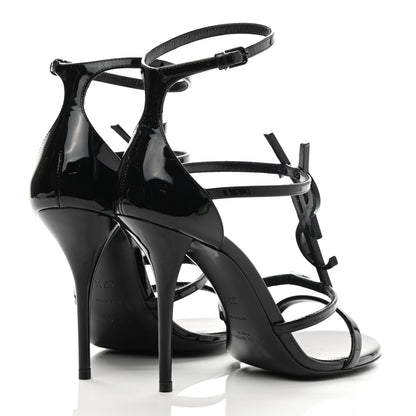 Saint Laurent Patent Calfskin Cassandra 110 Sandals 37.5 Black 4 of 9