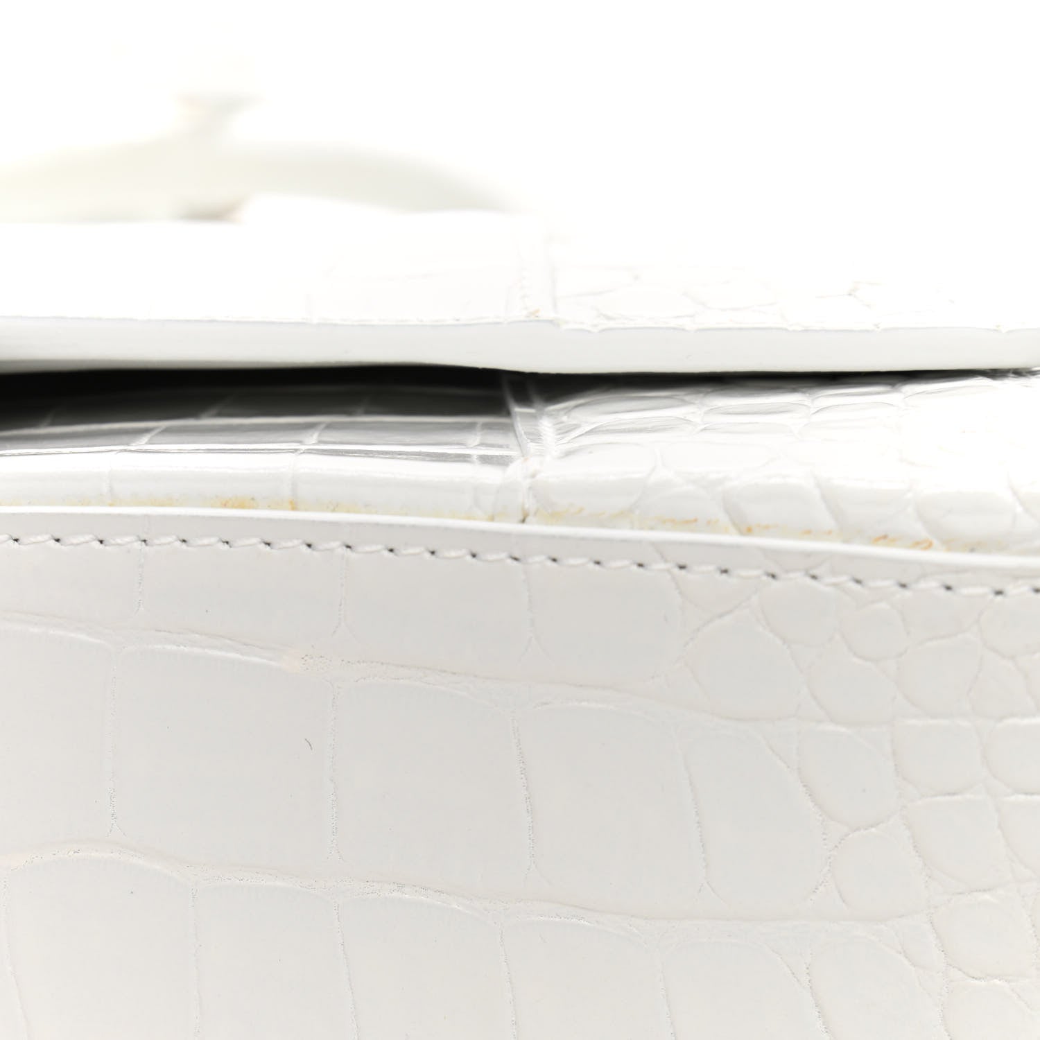 Balenciaga Calfskin Crocodile Embossed Small Hourglass Top Handle Bag White 15 of 15