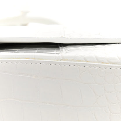 Balenciaga Calfskin Crocodile Embossed Small Hourglass Top Handle Bag White 15 of 15