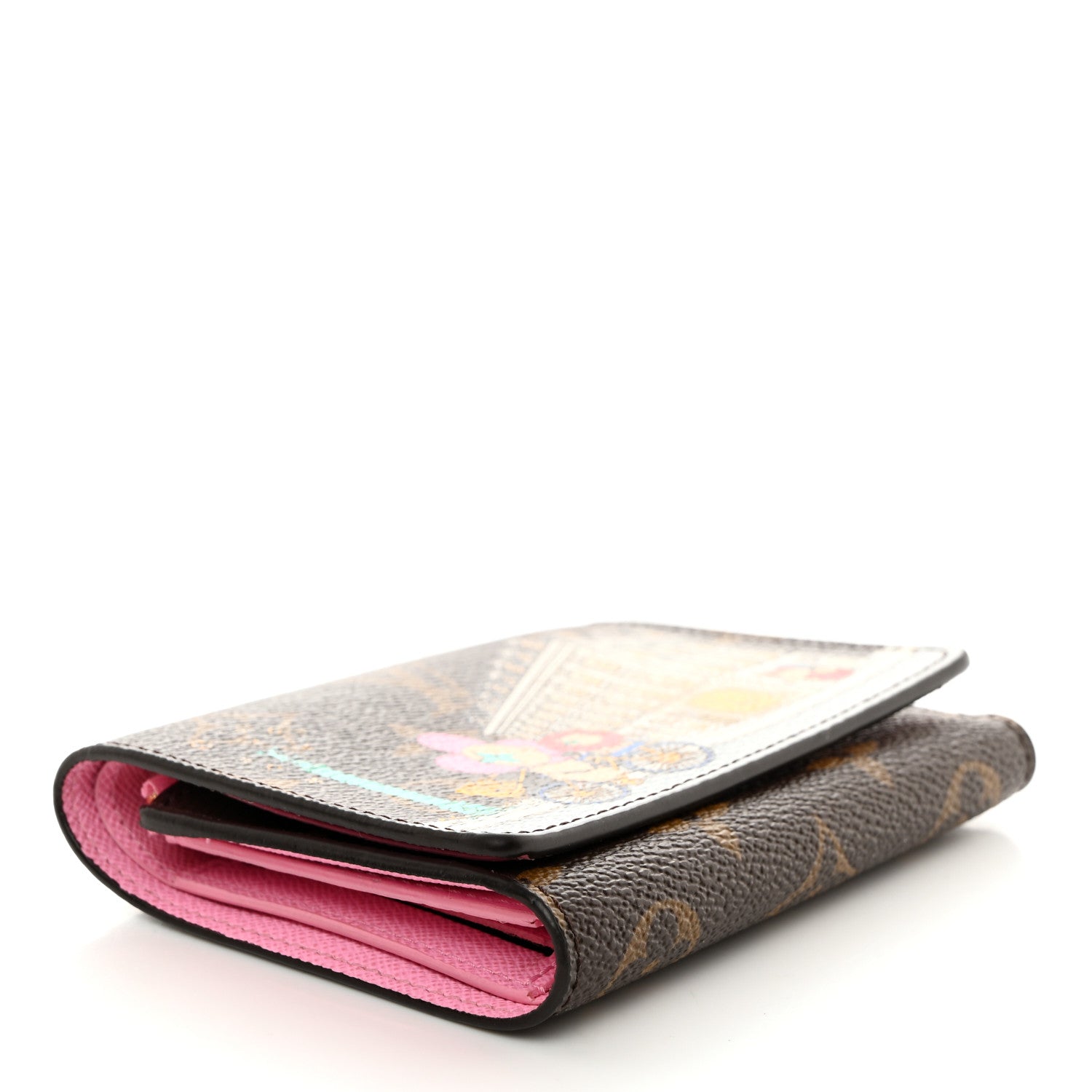 Louis Vuitton Monogram 2022 Christmas Animation Paris Victorine Wallet Pink 4 of 7
