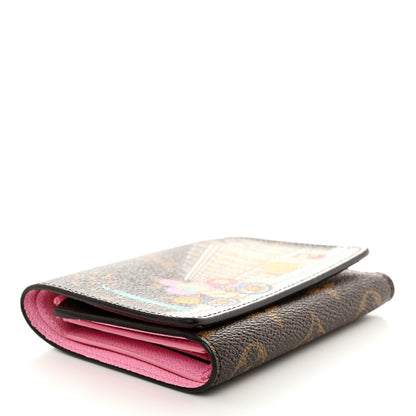 Louis Vuitton Monogram 2022 Christmas Animation Paris Victorine Wallet Pink 4 of 7