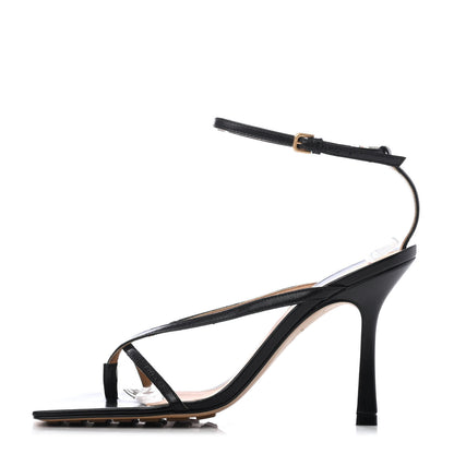 Bottega Veneta Lambskin Stretch Multi Strap 90mm Sandals 37.5 Black 1 of 4