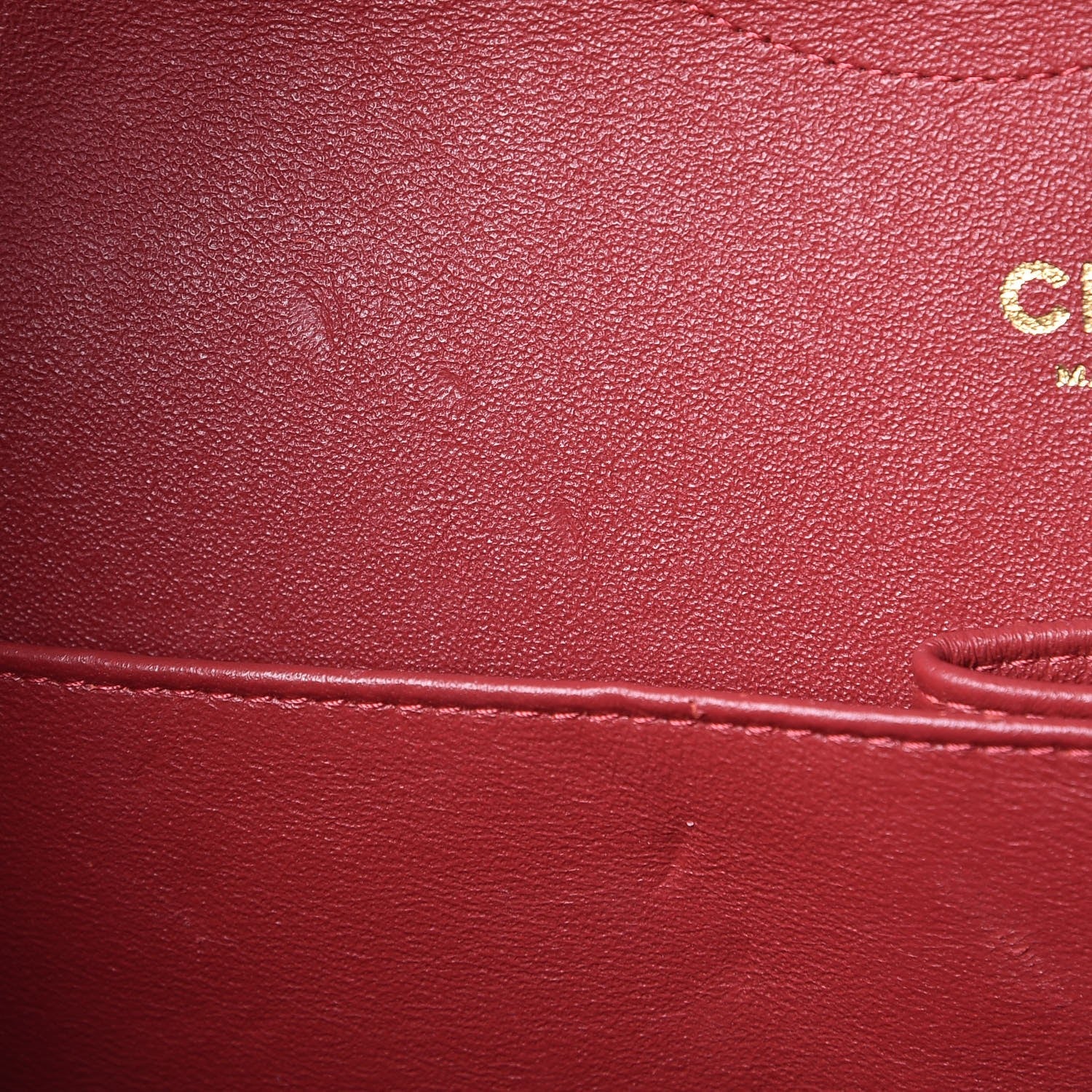Chanel Lambskin Chevron Quilted Jumbo Double Flap Dark Red 13 of 15