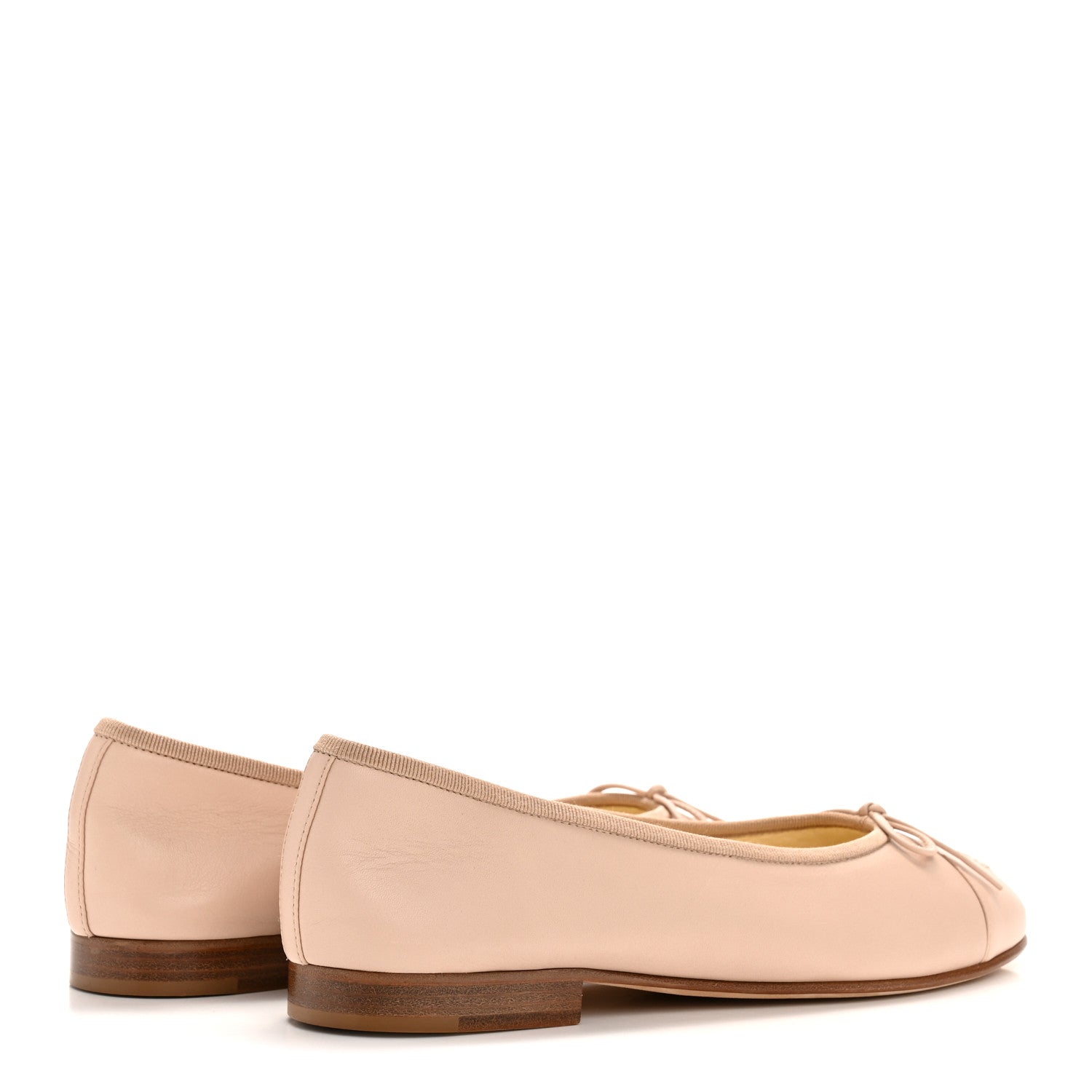 Chanel Lambskin Cap Toe CC Ballerina Flats 37 Beige 5 of 9