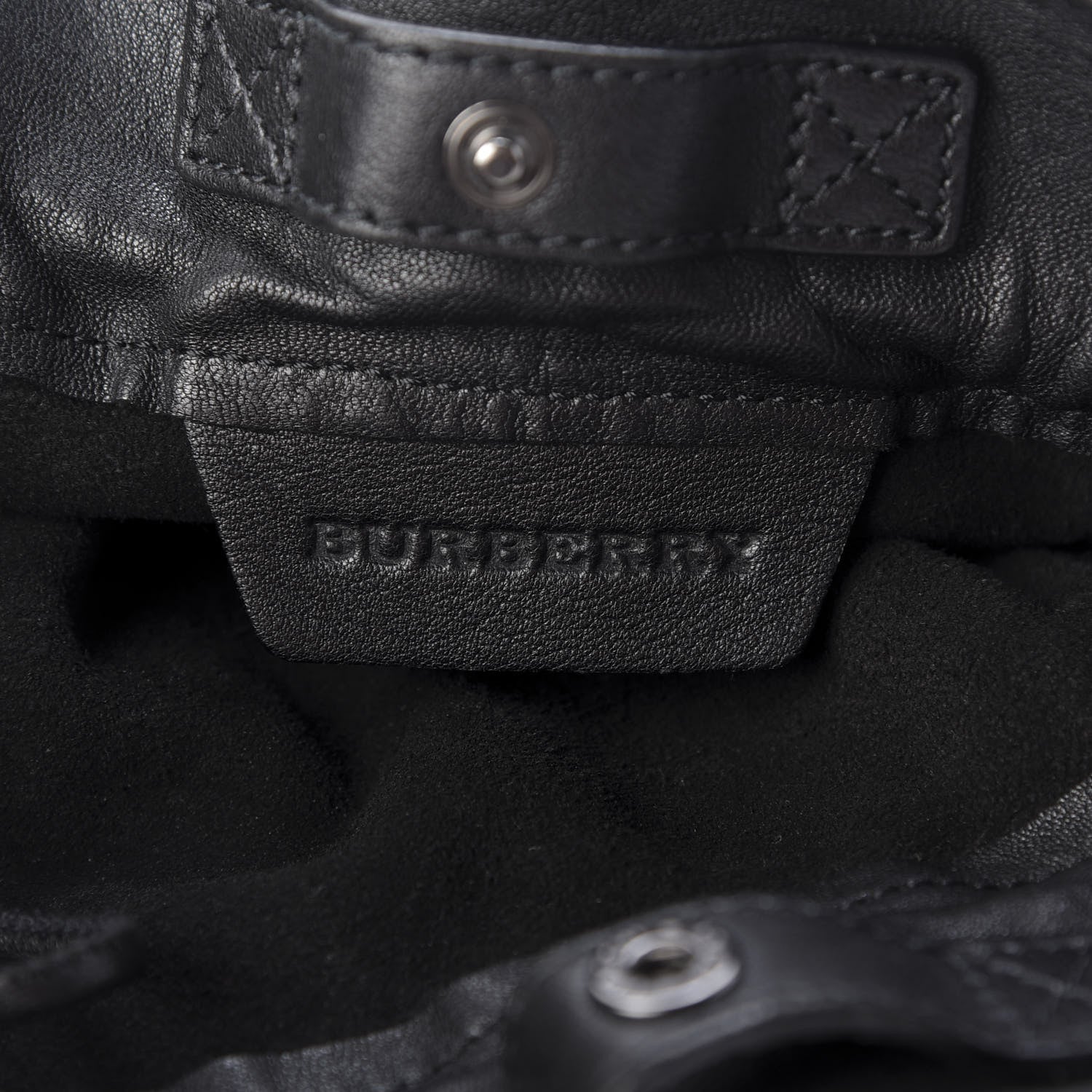 Burberry Calfskin Cinch Cord Shoulder Bag Black 8 of 8