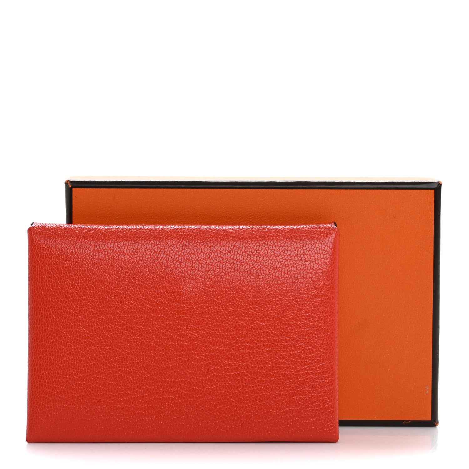 Hermes Chevre Mysore Calvi Duo Card Case Orange Field 8 of 8