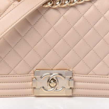 Chanel Lambskin Quilted Medium Boy Flap Light Beige 10 of 10