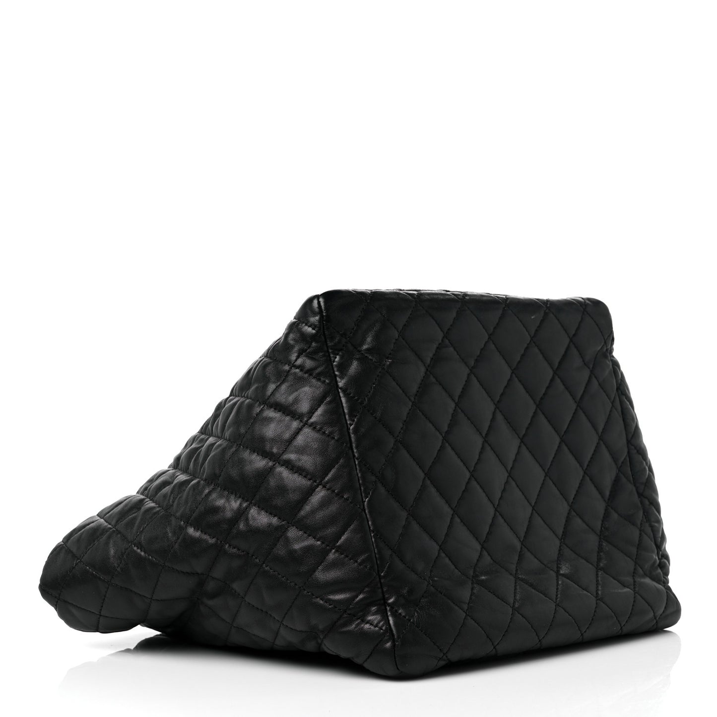 Lambskin Quilted Week End on Mars Tote Black