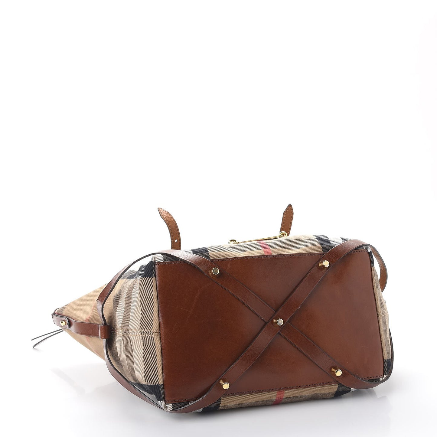 Canvas House Check Shoulder Bag Saddle Brown