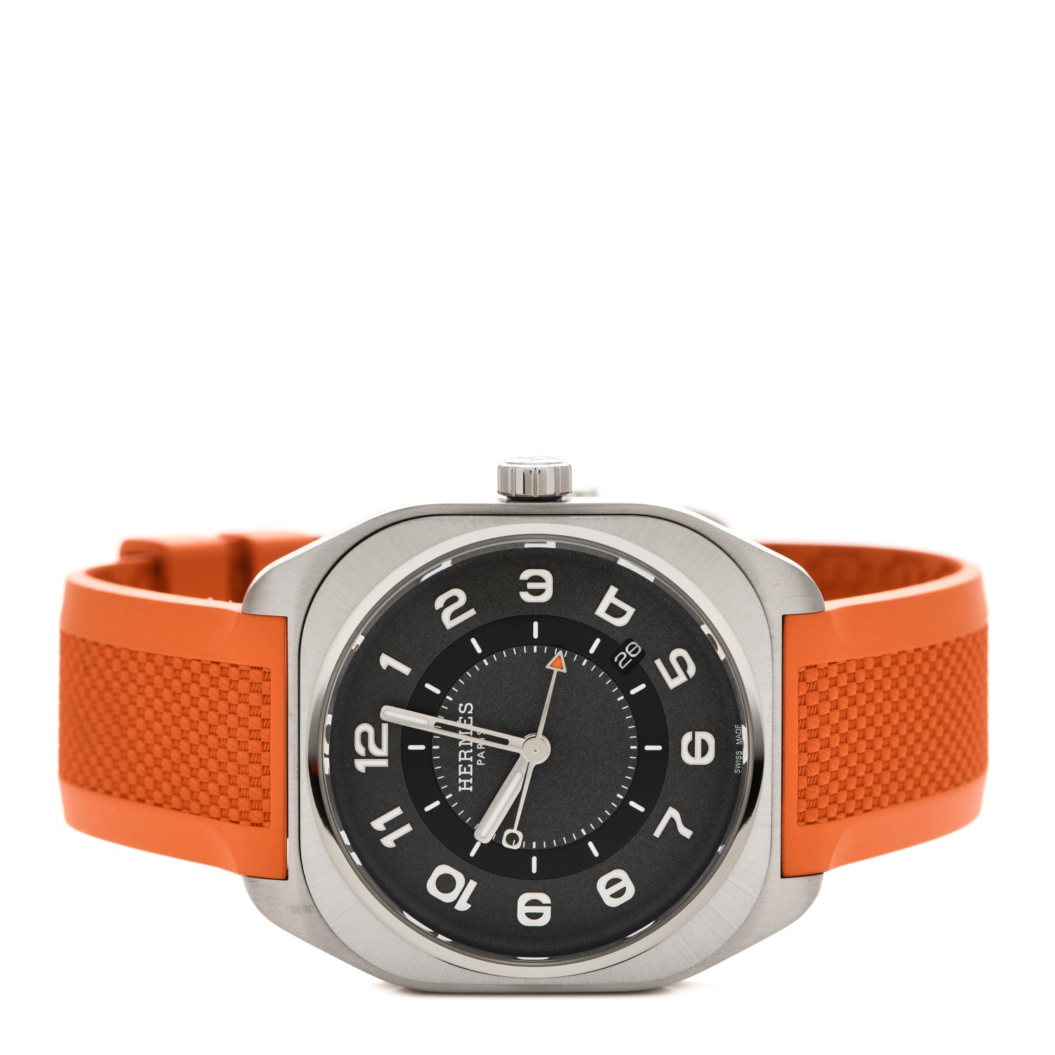 Hermes Titanium Rubber 39mm H08 Automatic Watch Orange 2 of 5