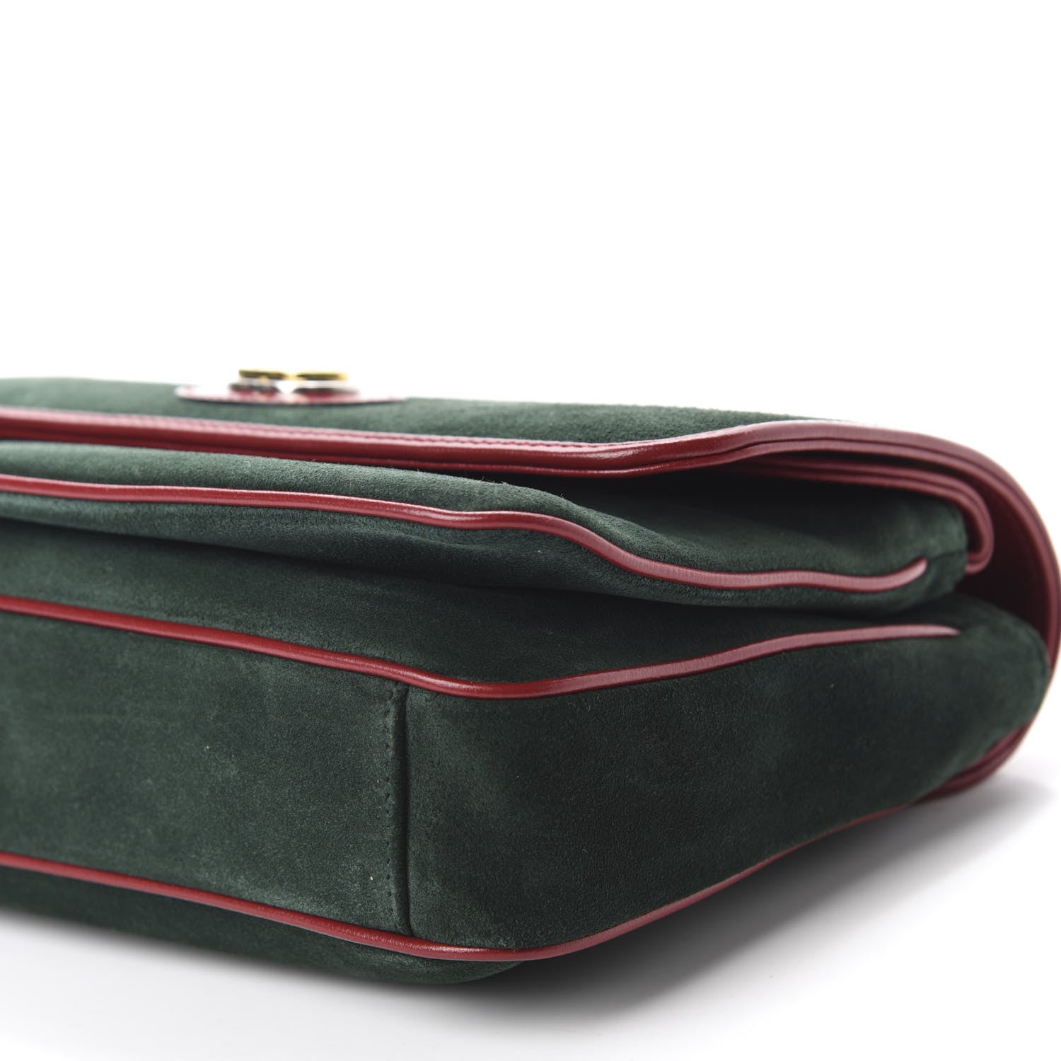 Gucci Suede Azalea Calfskin Small Marina Chain Shoulder Bag Green Red 7 of 10