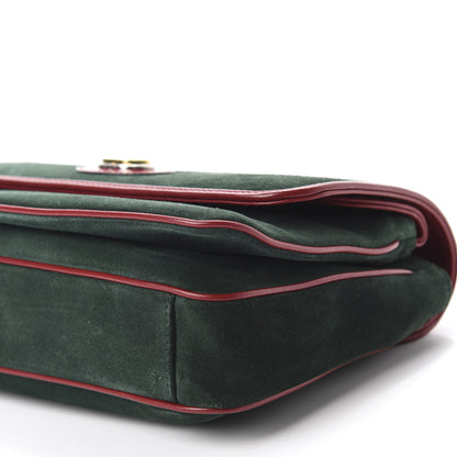 Gucci Suede Azalea Calfskin Small Marina Chain Shoulder Bag Green Red 7 of 10