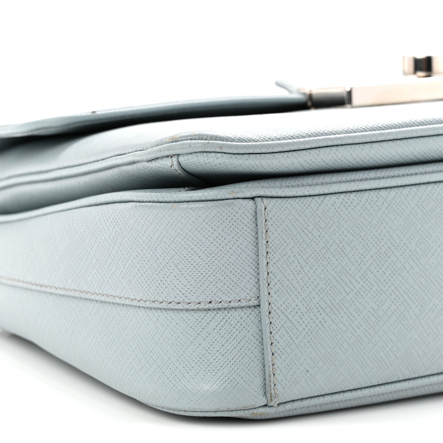 Prada Saffiano Lux Sound Top Handle Light Blue 9 of 17