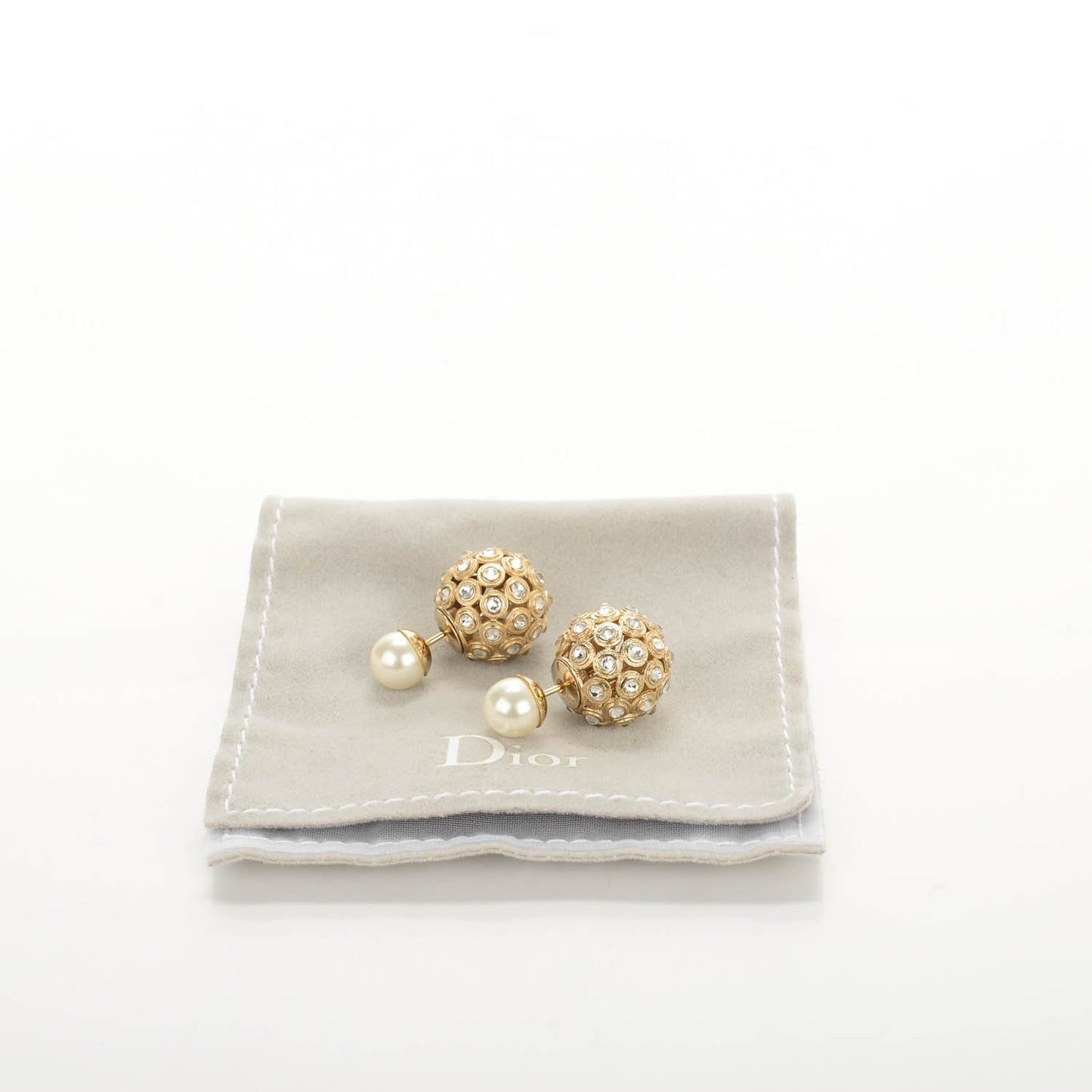 Crystal Mise En Dior Tribal Earrings Gold