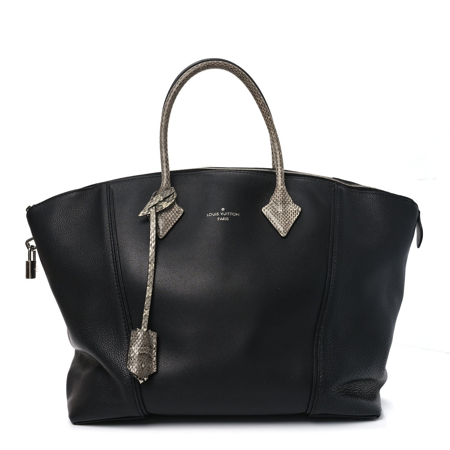 Louis Vuitton Veau Cachemire Snakeskin Soft Lockit MM Black 1 of 9