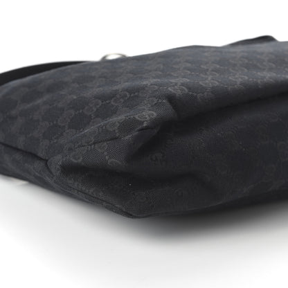 Gucci Monogram Medium Horsebit Chain Hobo Black 6 of 10
