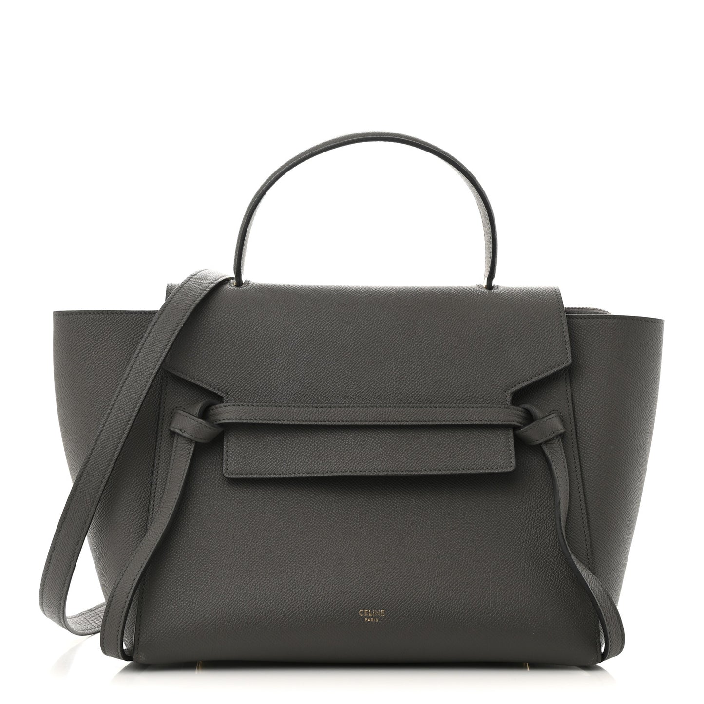 Grained Calfskin Mini Belt Bag Grey