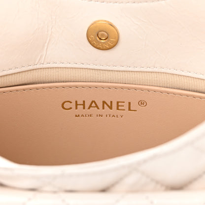 Chanel Shiny Crumpled Calfskin Quilted Small Wavy CC Hobo White 6 of 12