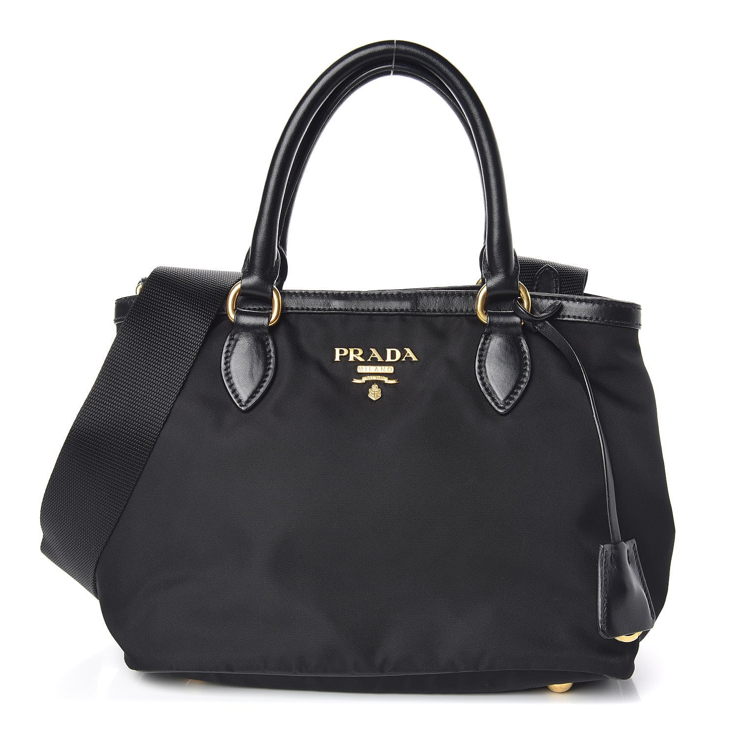 Prada Tessuto Nylon Soft Calf Tote Black 1 of 11