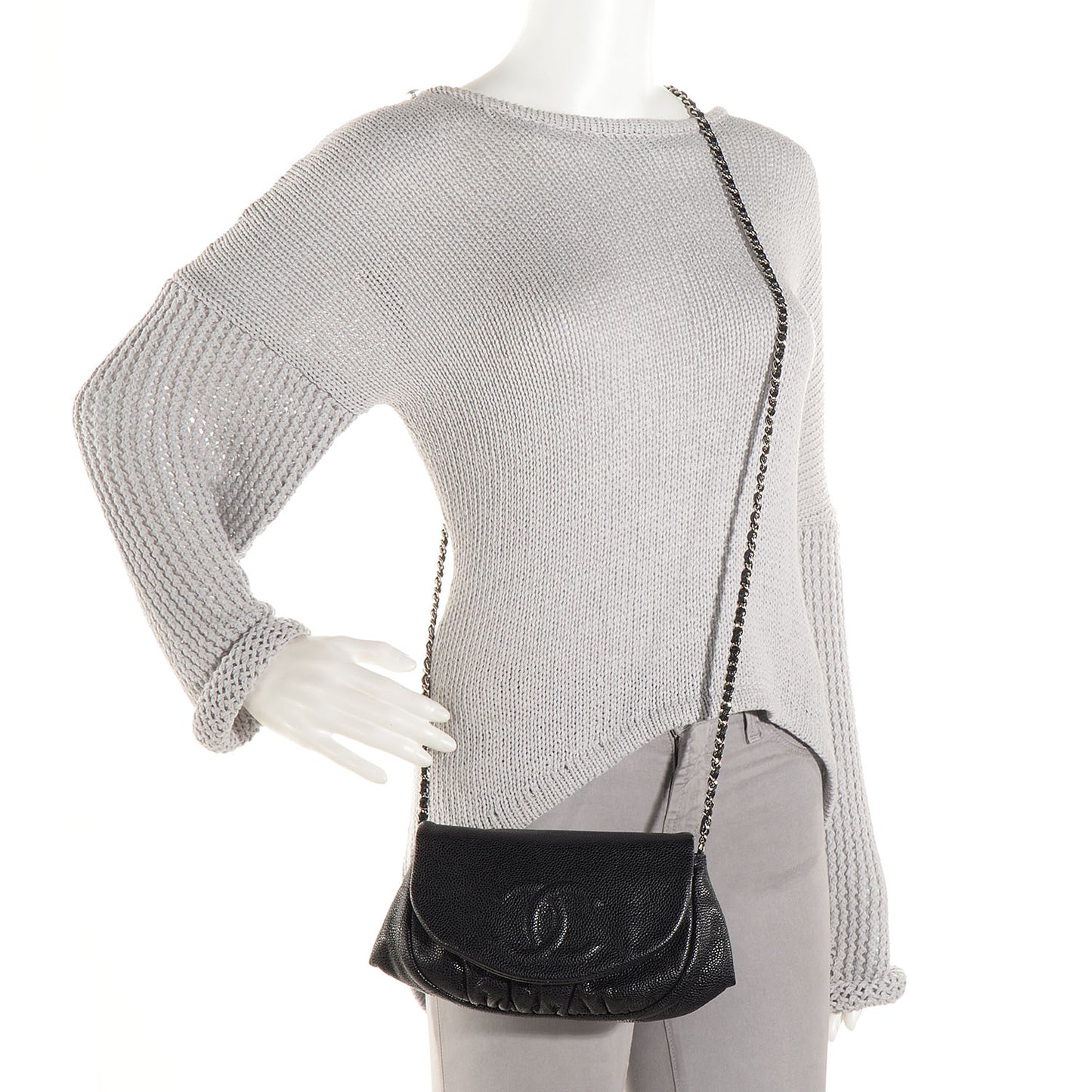 Caviar Half Moon Wallet On Chain WOC Black