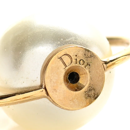 Christian Dior Pearl Tribales Dangle Chain Earrings Gold 4 of 4