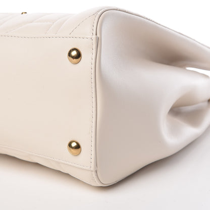 Gucci Calfskin Matelasse Studded Medium GG Marmont Tote White 6 of 9