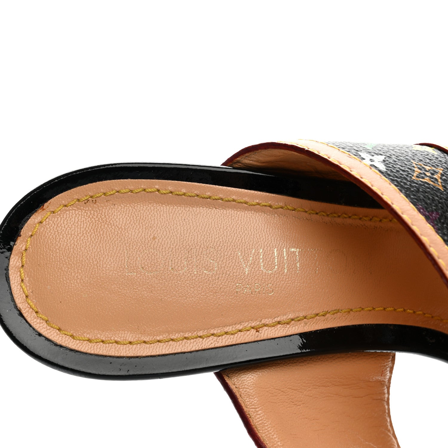 Louis Vuitton Monogram Multicolor Sandals 38.5 Black 8 of 10