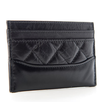 Chanel Aged Calfskin Quilted Gabrielle Card Holder Wallet So Black 3 of 9