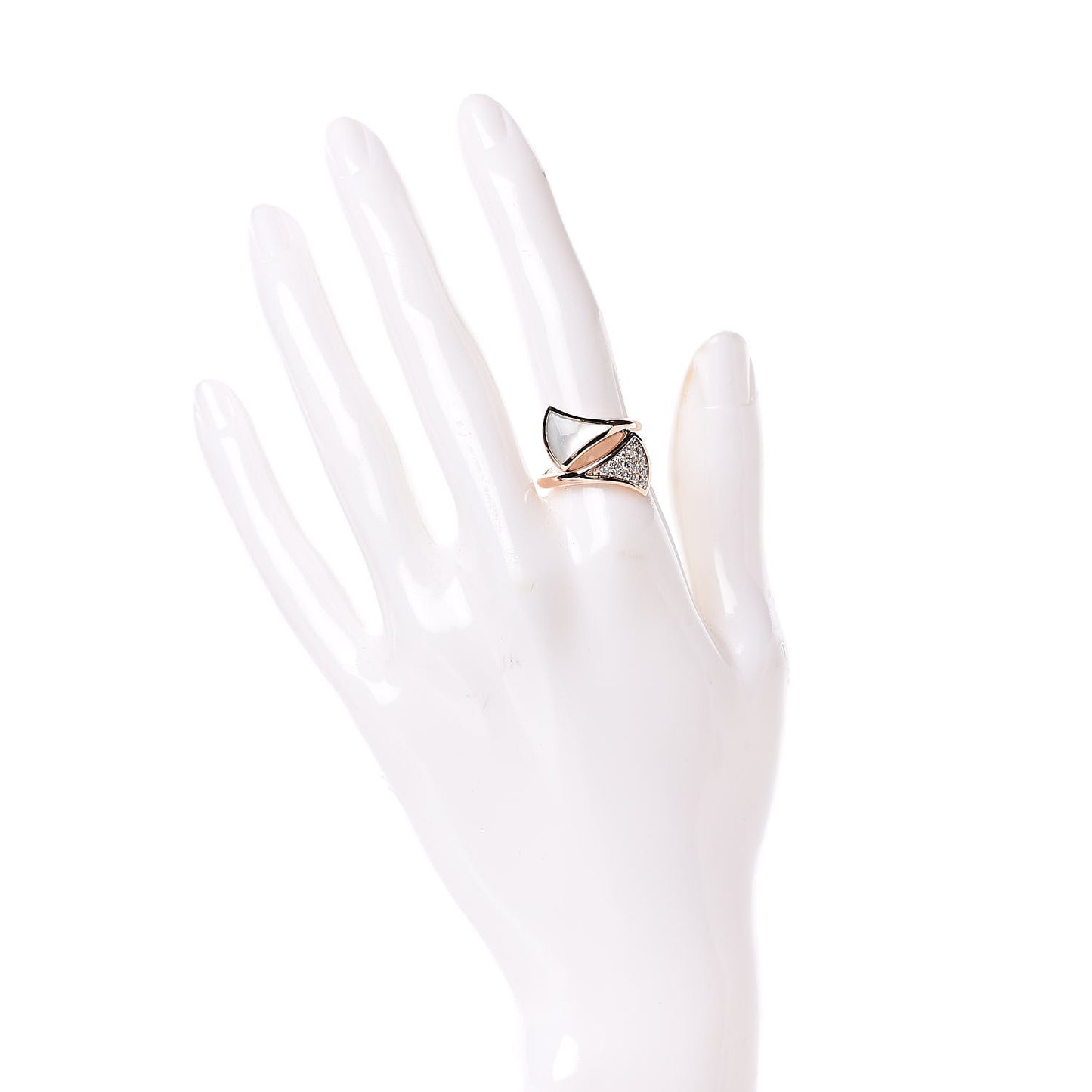 18K Rose Gold Mother of Pearl Diamond Divas' Dream Ring 54 6.75